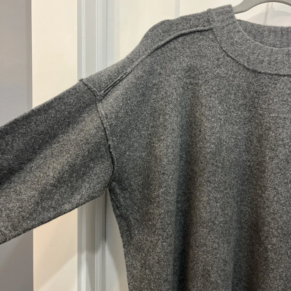 Free People Sweater Tunic Phoebe Oversize Soft Knit Pullover Jumper Gray‎ Sz S